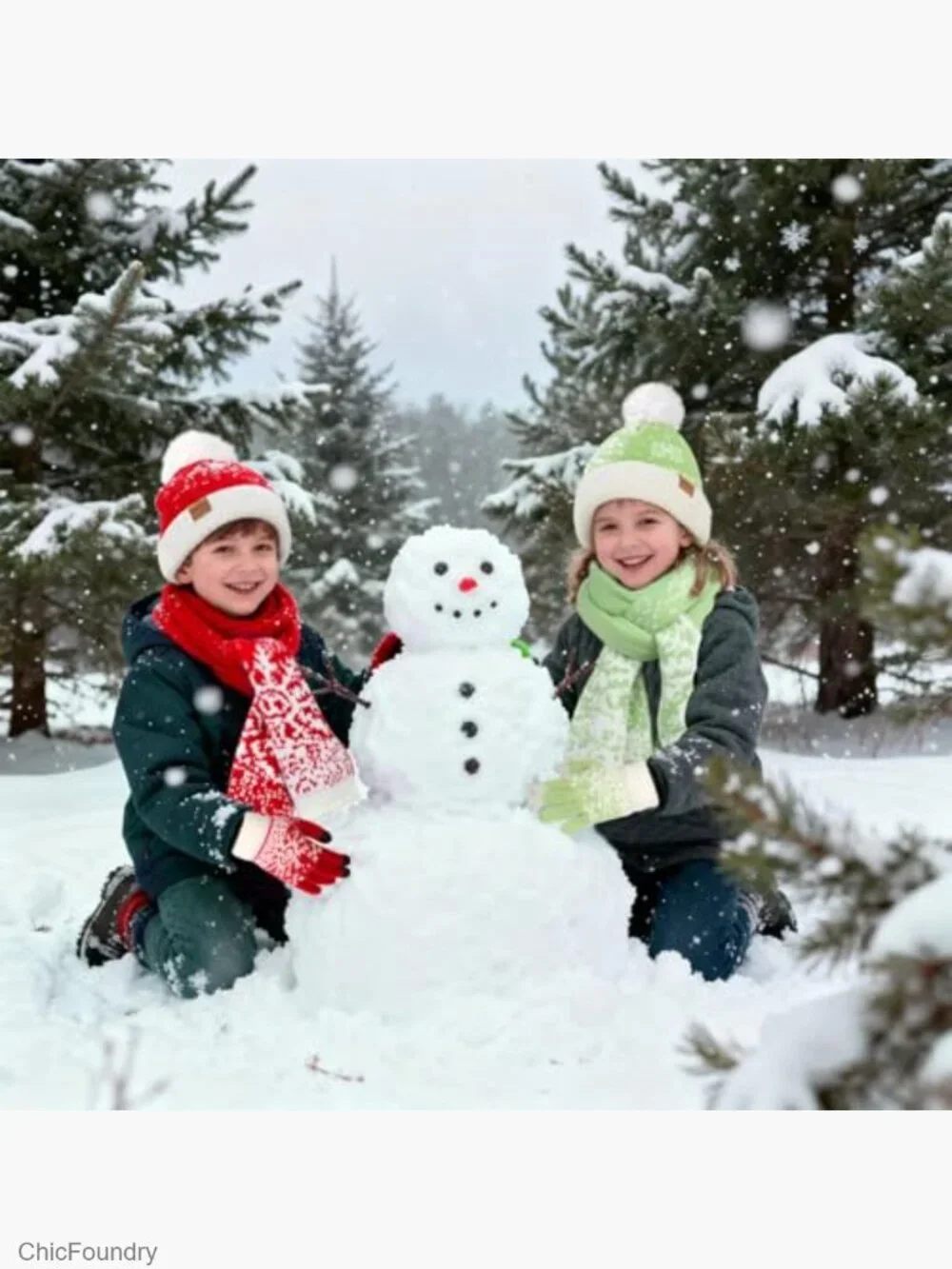 Kids Winter Hat Gloves Scarf Set Fleece Lined Beanie Pom Knit Neck Warmer